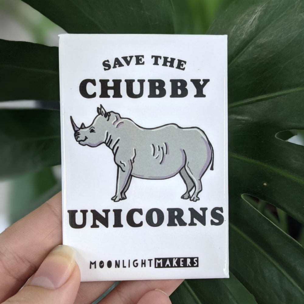 "Save The Chubby Unicorns" Moonlight Makers Sloth Magnet